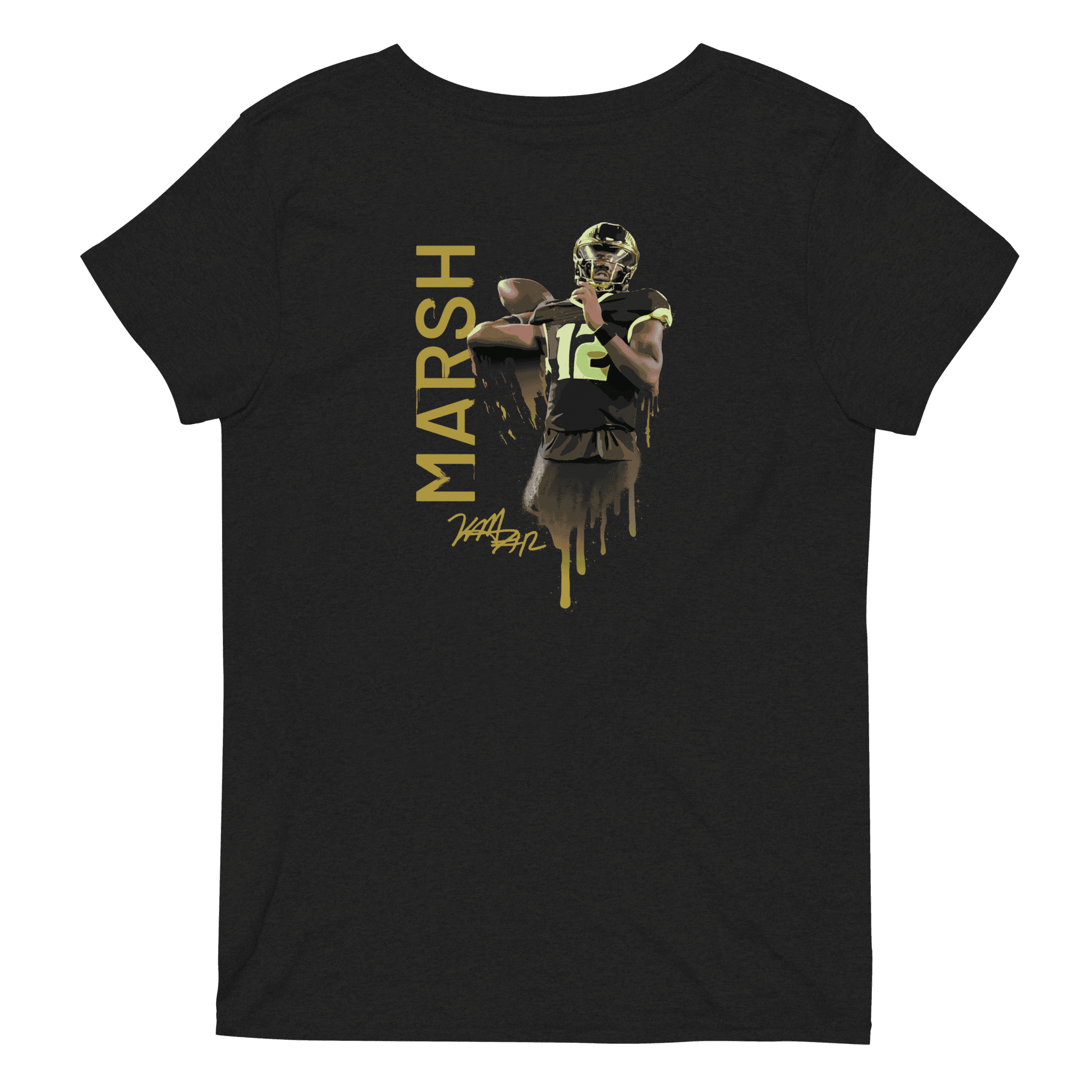 Katravis Marsh | Mural & Patch V-neck T-shirt - Clutch - Clothing