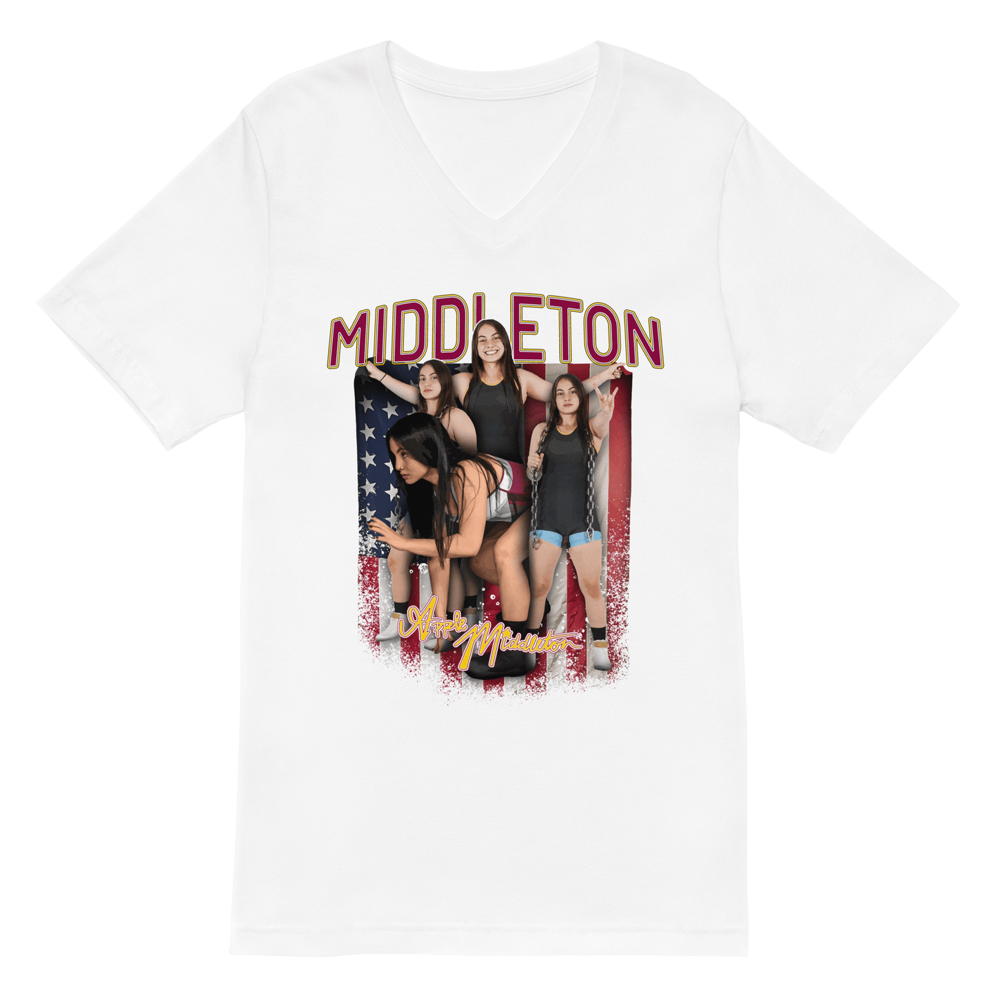 Apple Middleton | Mural V-neck T-shirt - Clutch -