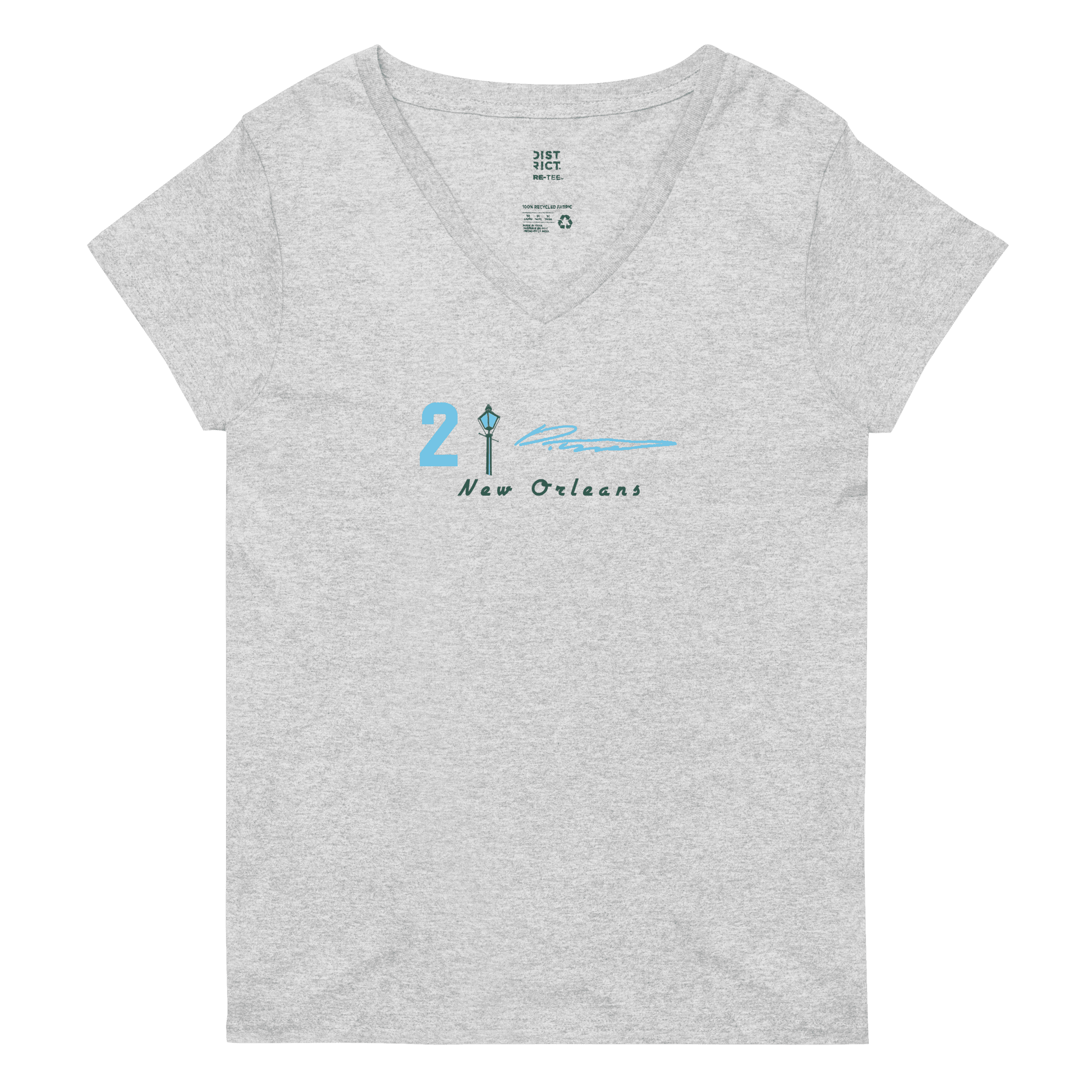 Duece Watts | Mural & Patch V-neck T-shirt - Clutch - Clothing