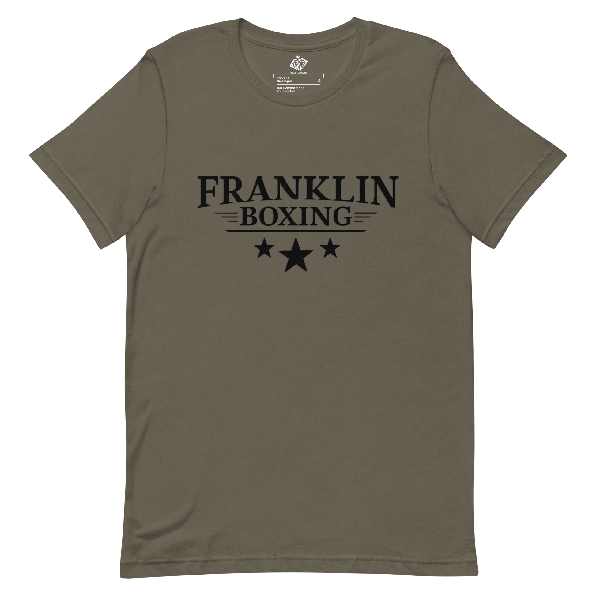 Franklin Boxing | Black Staple Cotton Shirt Printed Back - Clutch -