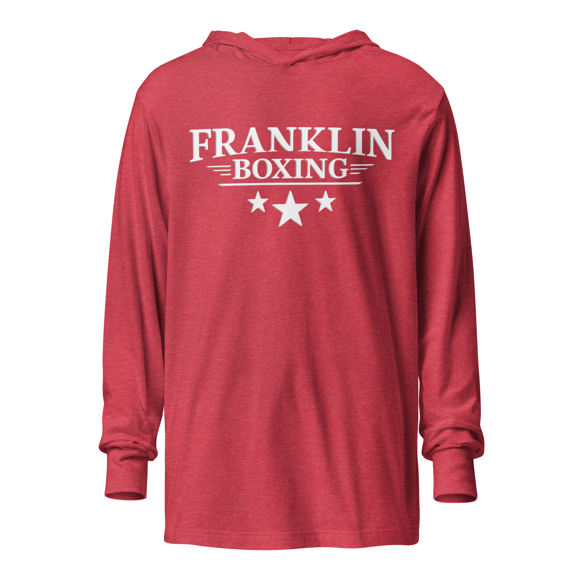 Franklin Boxing | White Hooded Long Sleeve Tee - Clutch -