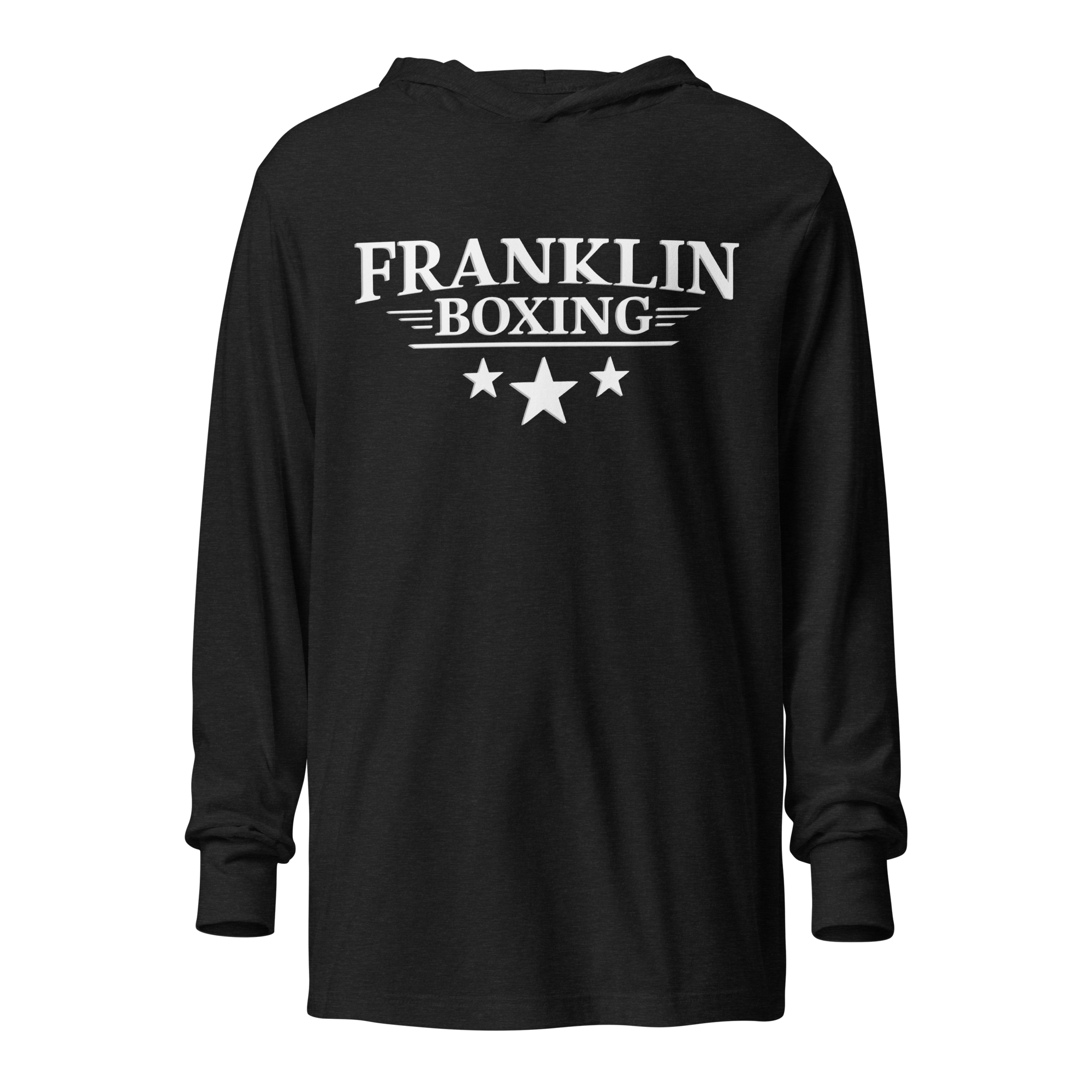 Franklin Boxing | White Hooded Long Sleeve Tee - Clutch -