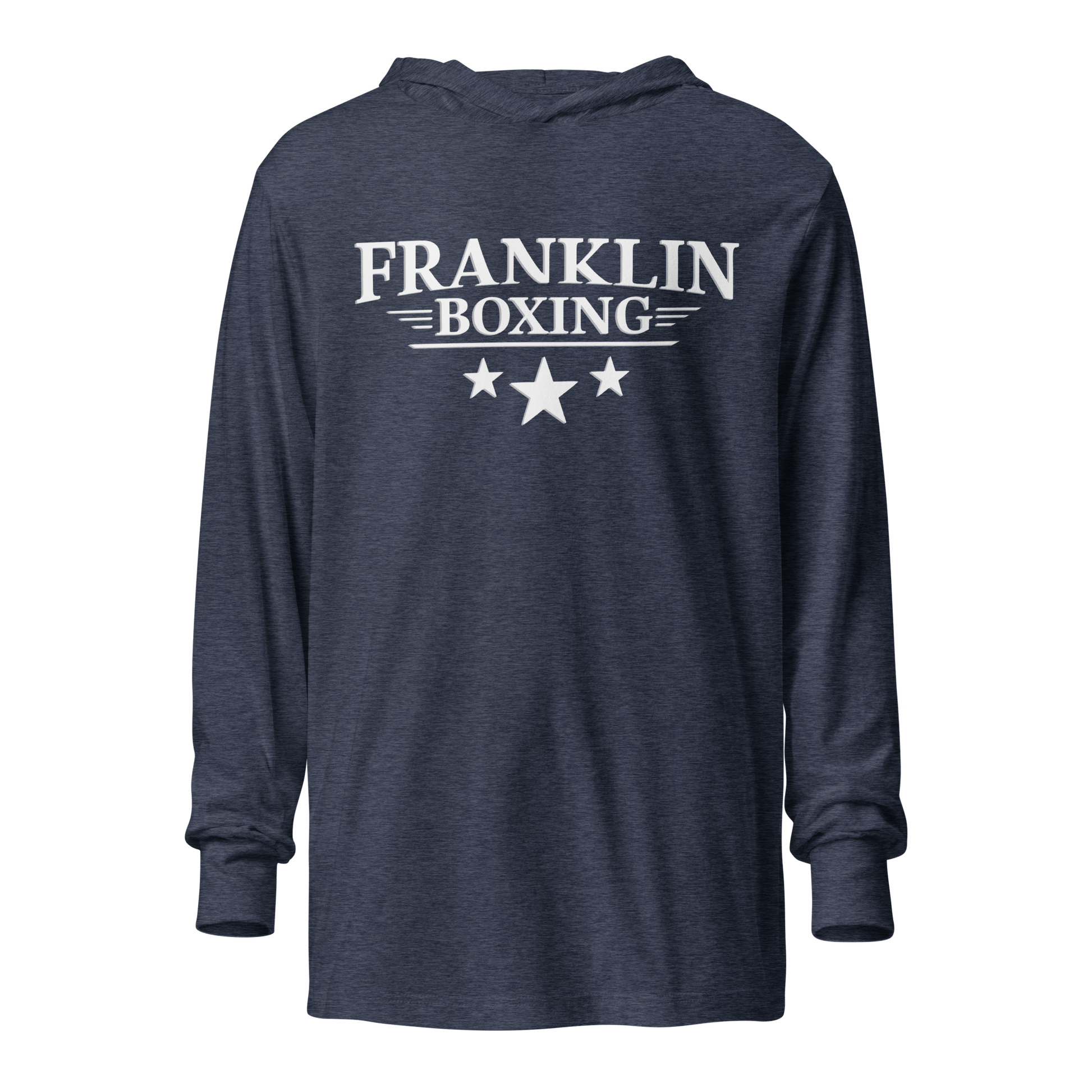 Franklin Boxing | White Hooded Long Sleeve Tee - Clutch -