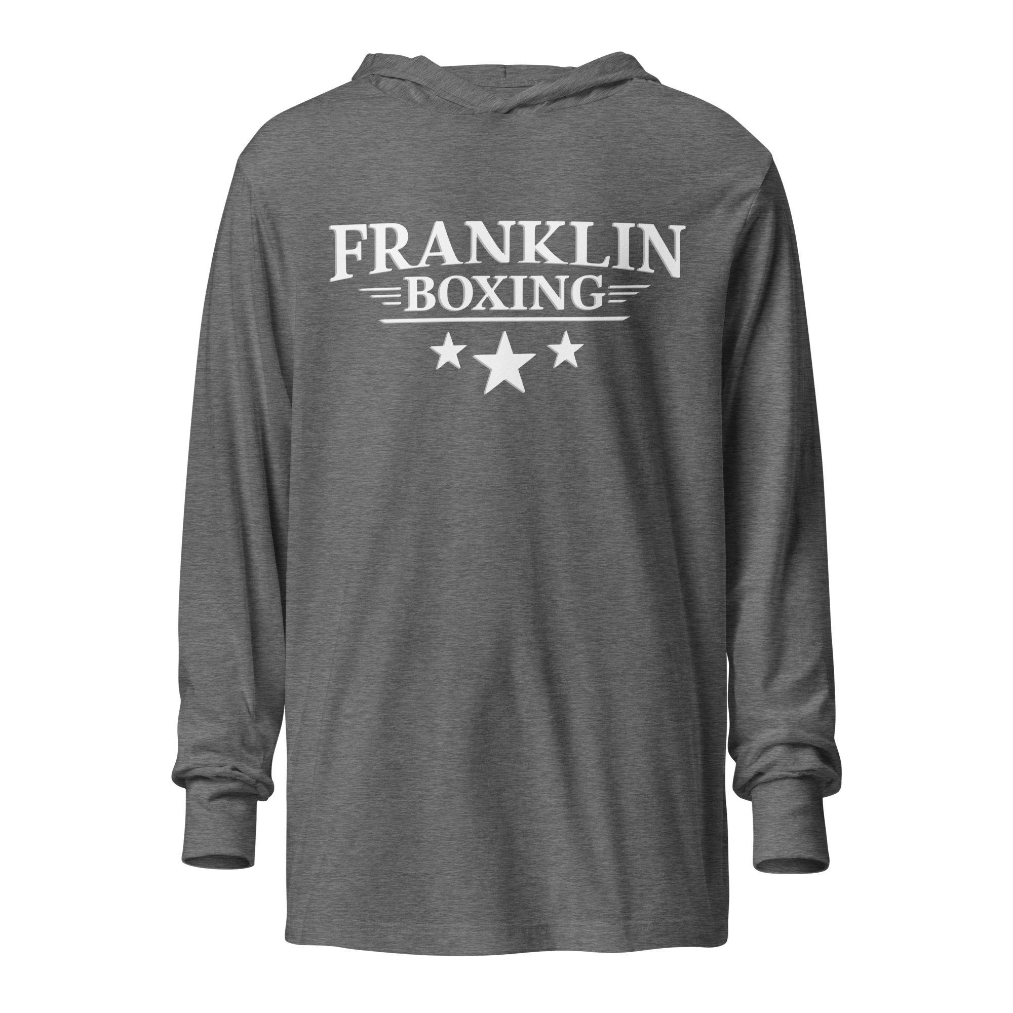 Franklin Boxing | White Hooded Long Sleeve Tee - Clutch -