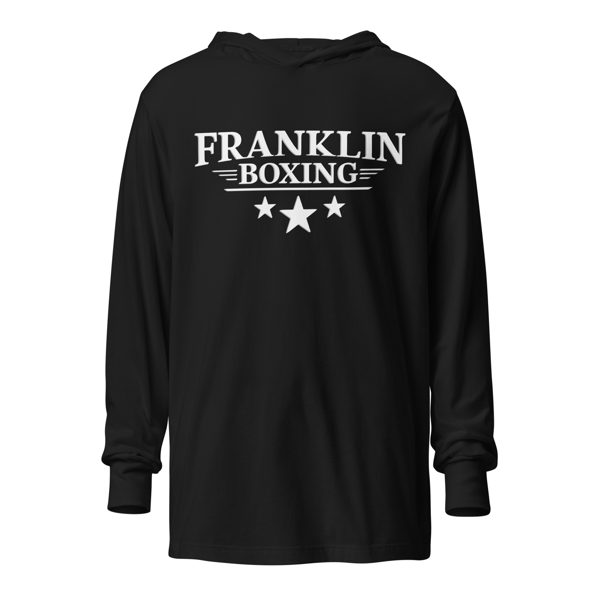 Franklin Boxing | White Hooded Long Sleeve Tee - Clutch -