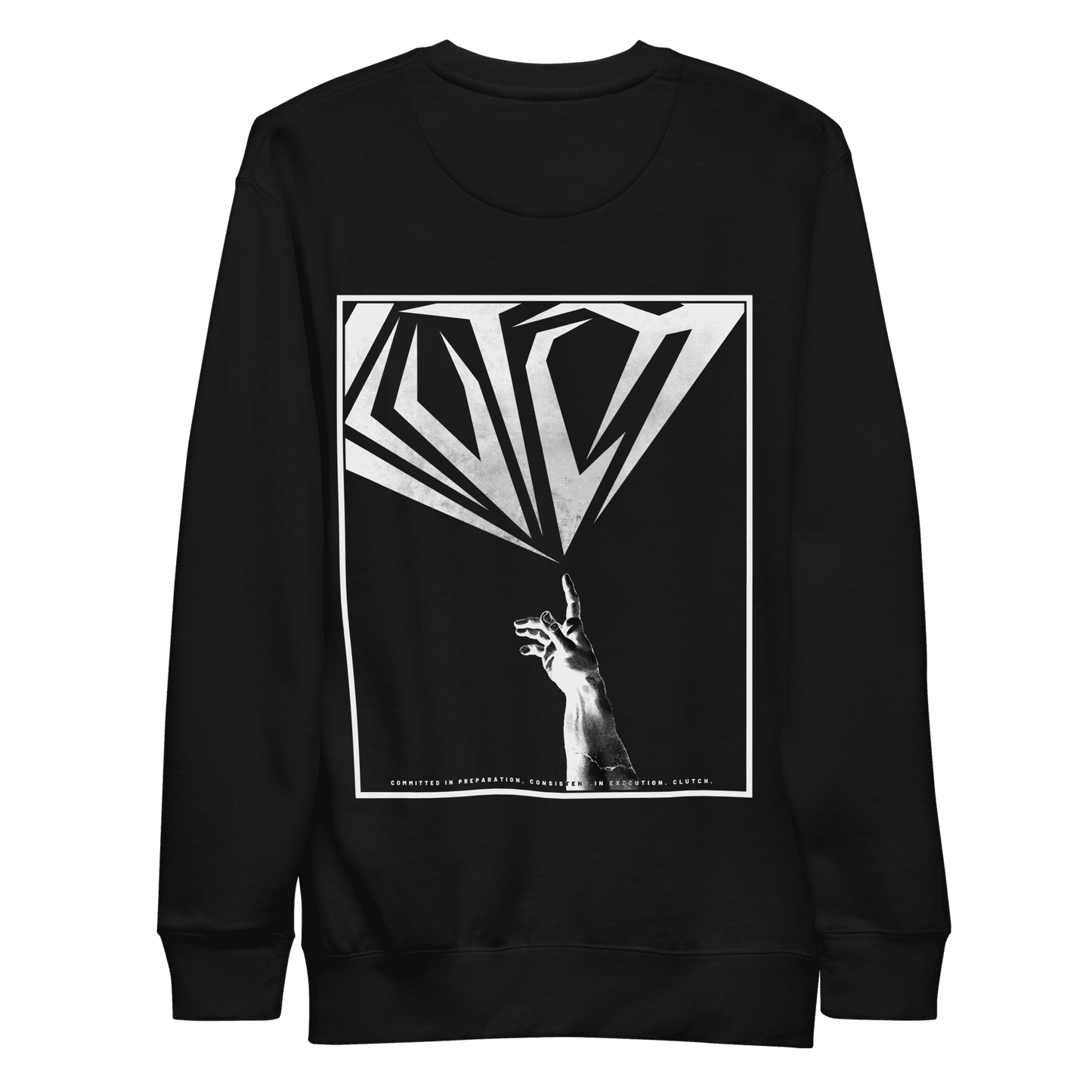 Touch Greatness | Back Print Crewneck Sweatshirt - Clutch -