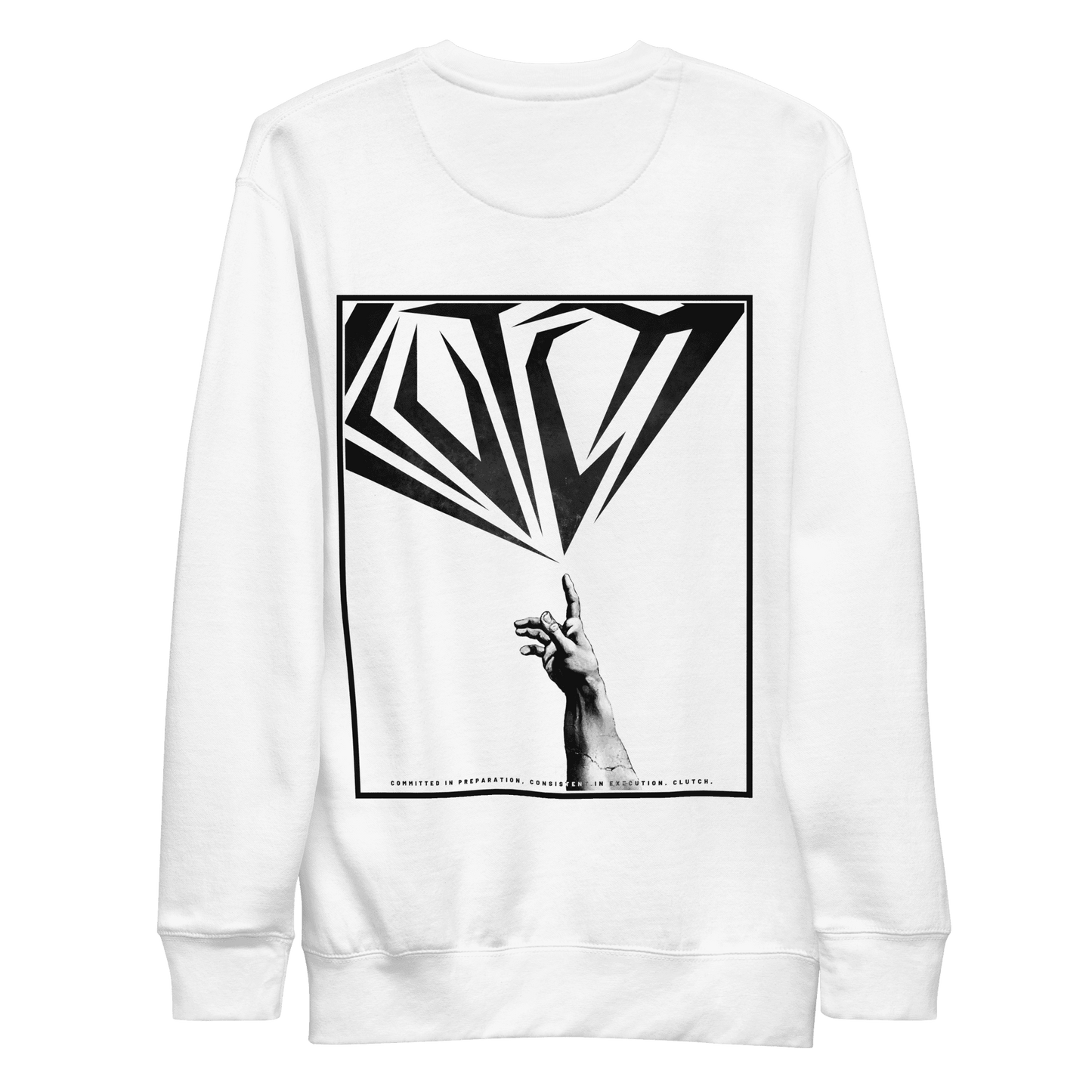 Touch Greatness | Back Print Crewneck Sweatshirt - Clutch -