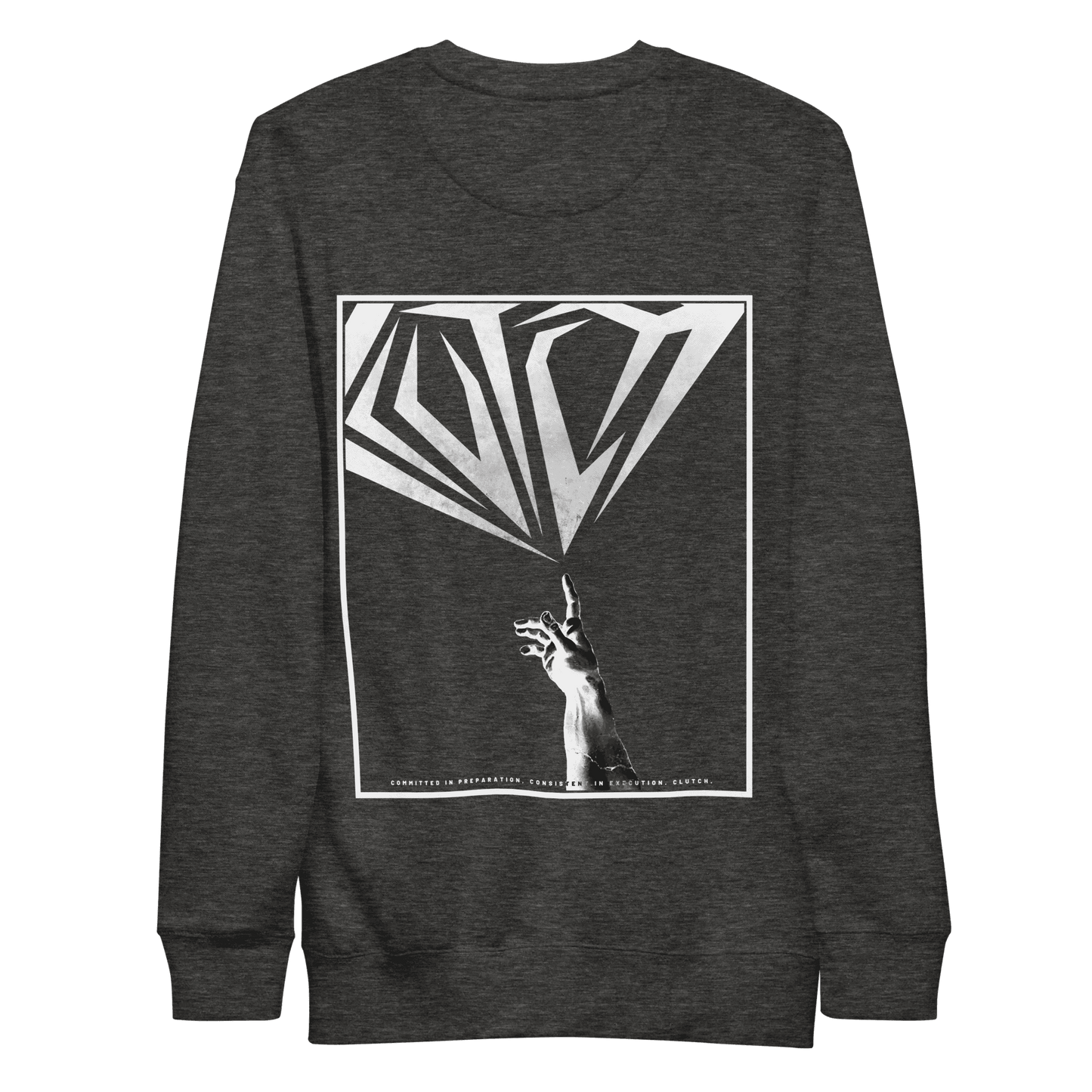 Touch Greatness | Back Print Crewneck Sweatshirt - Clutch -