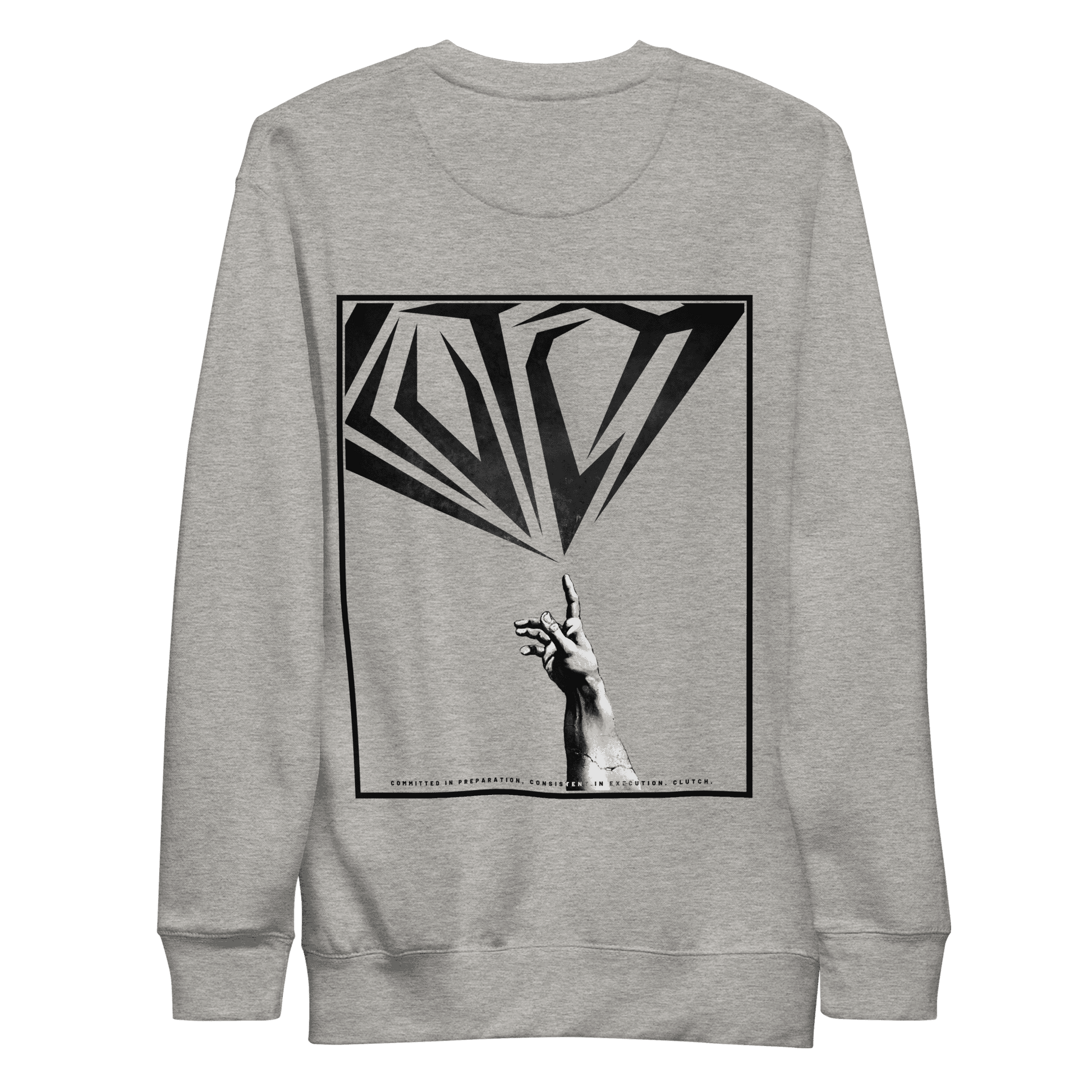 Touch Greatness | Back Print Crewneck Sweatshirt - Clutch -