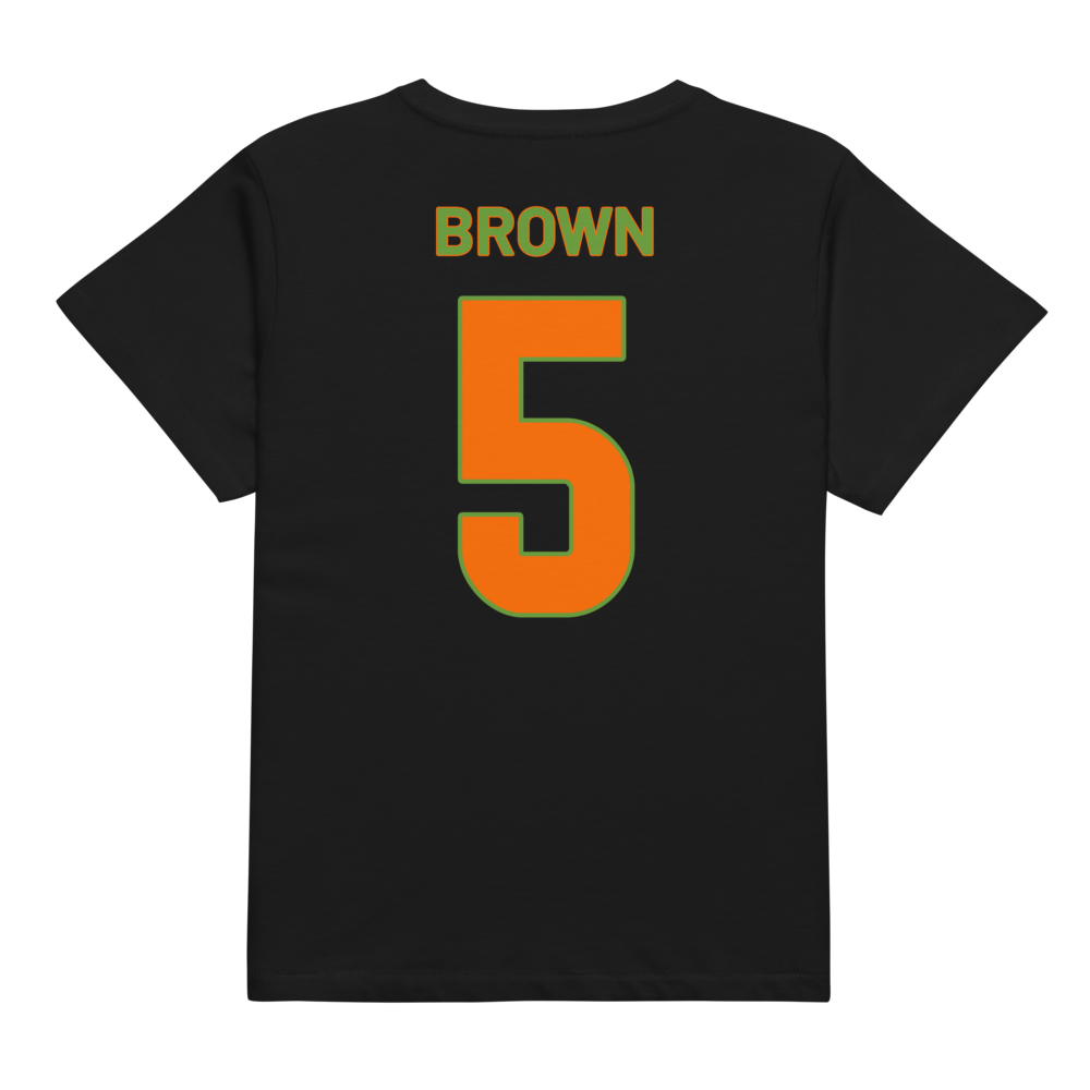 Travian Brown | Jersey Style Women’s High-Waisted Tee